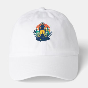 Hello Summer Retro Palm Tree Sunset Graphic T-Shir Hat