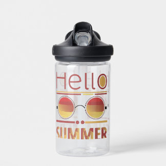 Hello Summer Retro Sunset Sunglasses Tee Water Bottle