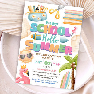Hello Summer! School's Out Pool Summer Party Invitation