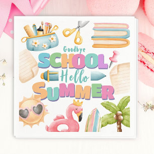 Hello Summer! School's Out Summer Pool Paper Napkins