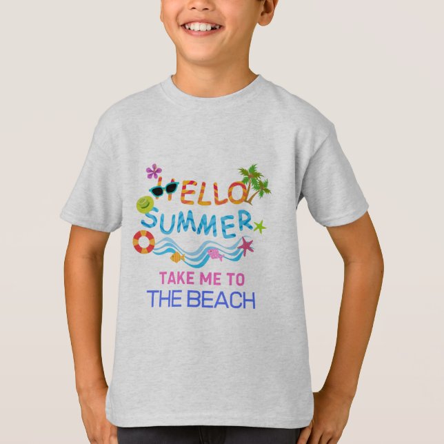 Hello Summer Sea Beach Party T-Shirt (Front)