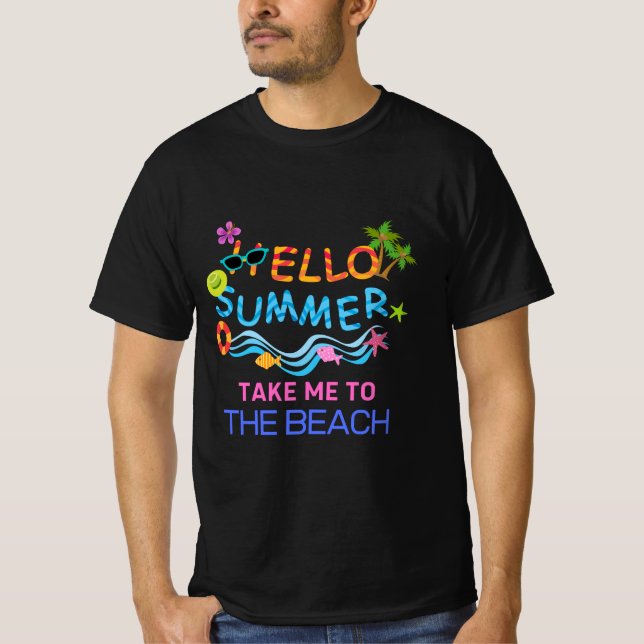 Hello Summer Sea Beach Party T-Shirt (Front)