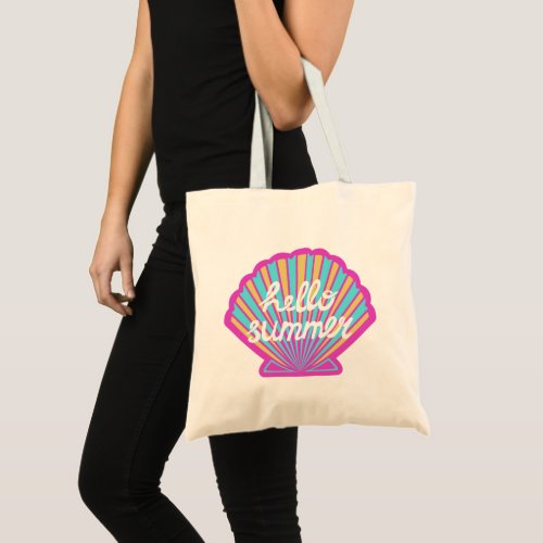 Hello Summer Seashell Tote Bag