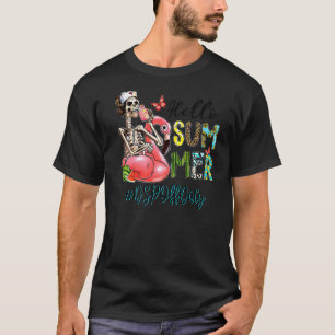 Hello Summer Skull Flamingo Float Dsp Nurse Life T-Shirt