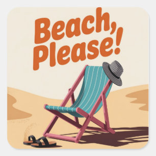 Hello Summer Square Sticker