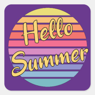 Hello Summer Square Sticker