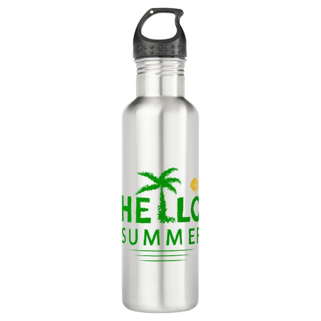 Hello Summer Stainless Steel Water Bottle (Front)