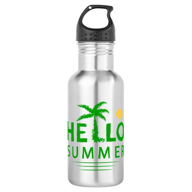 Hello Summer Stainless Steel Water Bottle (Front)