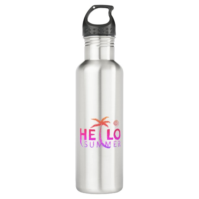 Hello Summer Stainless Steel Water Bottle (Front)