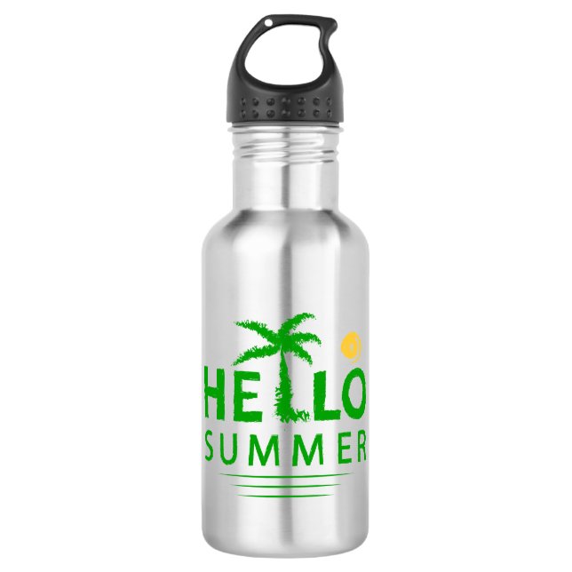 Hello Summer Stainless Steel Water Bottle (Front)