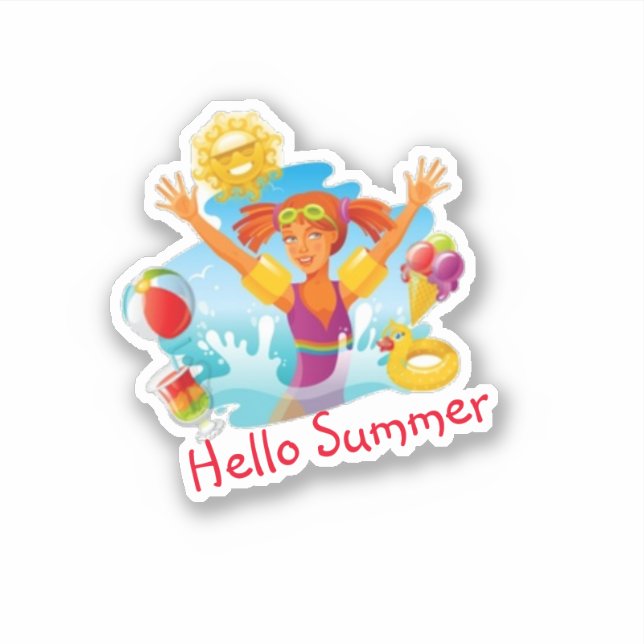 Hello summer sticker (Front)