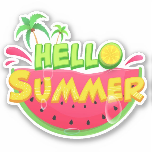 Hello Summer Sticker (Front)