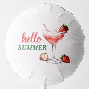 Hello Summer Strawberry Cocktail Balloon