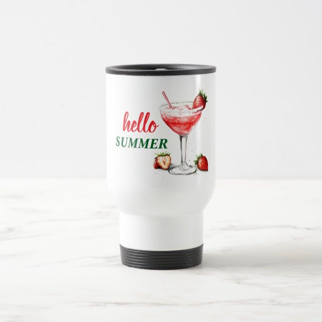 Hello Summer | Strawberry Cocktail Travel Mug (Center)