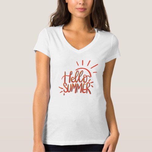 Hello Summer Summer Vacation Beach Fun Summer T_Shirt