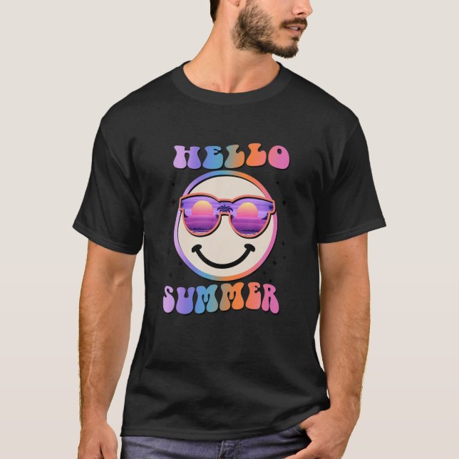 Hello Summer Summer Vacation For Men Women Mom Dad T-Shirt (Front)