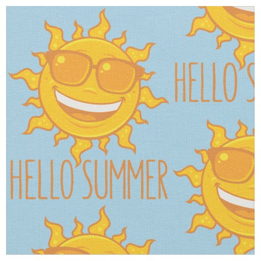 Hello Summer Sun With Sunglasses Fabric