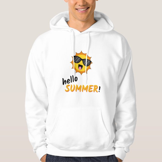 Hello Summer Sun with Sunglasses Hoodie (Front)