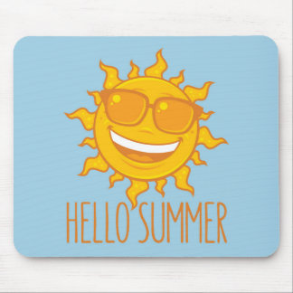 Hello Summer Sun With Sunglasses Mouse Pad