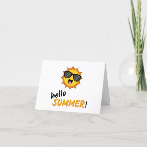 Hello Summer Sun with Sunglasses Thank You Card