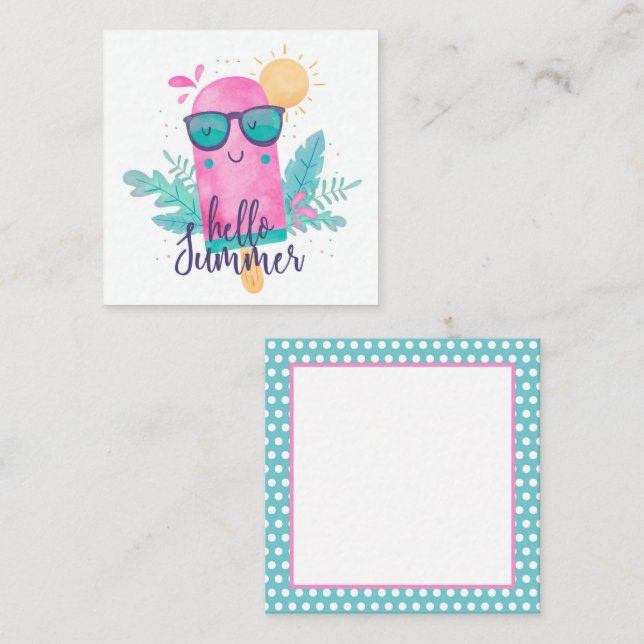 Hello Summer Sunshine and Ice Cream Note Card (Front/Back)
