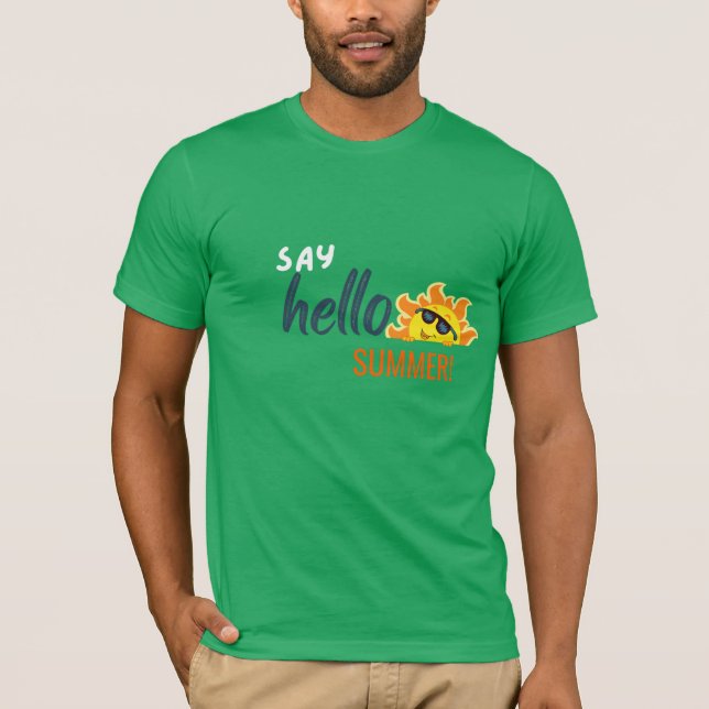 Hello Summer T-Shirt – Modern Graphic Tee for Beac (Front)