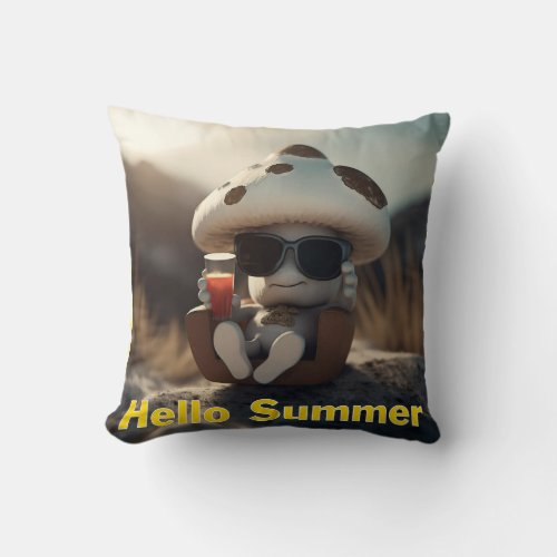 Hello Summer Throw Pillow