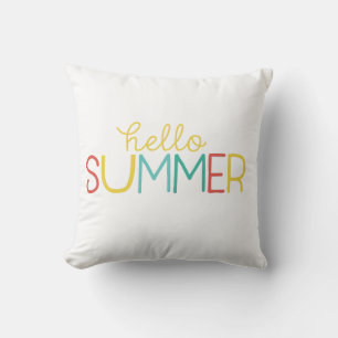 Hello Summer Throw Pillow
