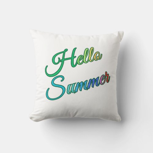 hello summer throw pillow