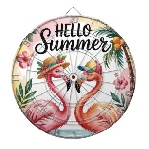 Hello Summer Tropical Flamingos & Sunny Splash Dart Board