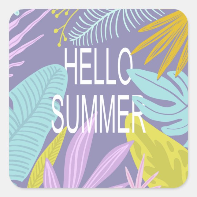 Hello Summer Tropical Sticker (Front)