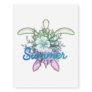 Hello Summer Turtle Temporary Tattoos