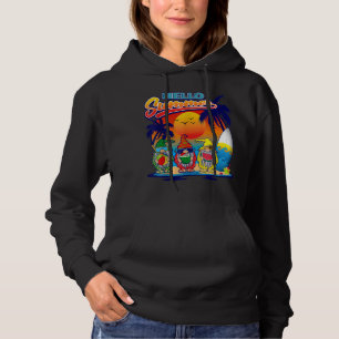 Hello Summer Vacation Garden Gnomes Beach Vibes Wo Hoodie
