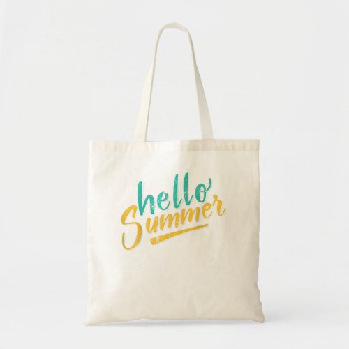 Hello Summer Vacation Ice Cream Popsicle Ice Lolly Tote Bag
