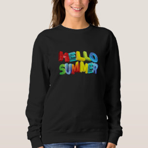 Hello Summer Vacation Retro Vintage Beach Summerti Sweatshirt