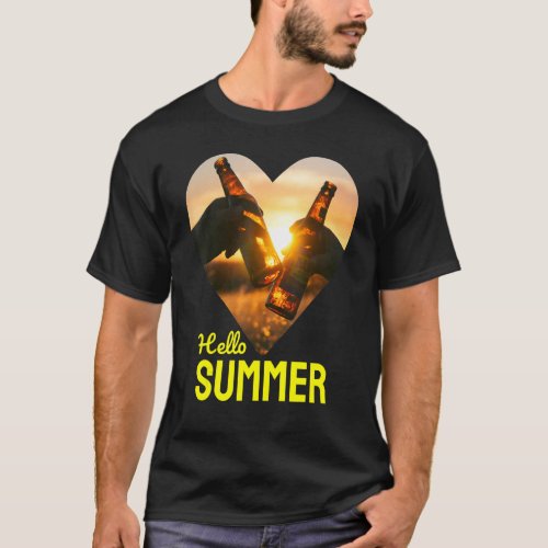Hello Summer Vacation Sun Beer Sunshine T_Shirt
