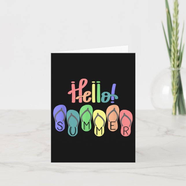 Hello Summer Vibes Beach Summertime Colorful Flip  Card (Front)