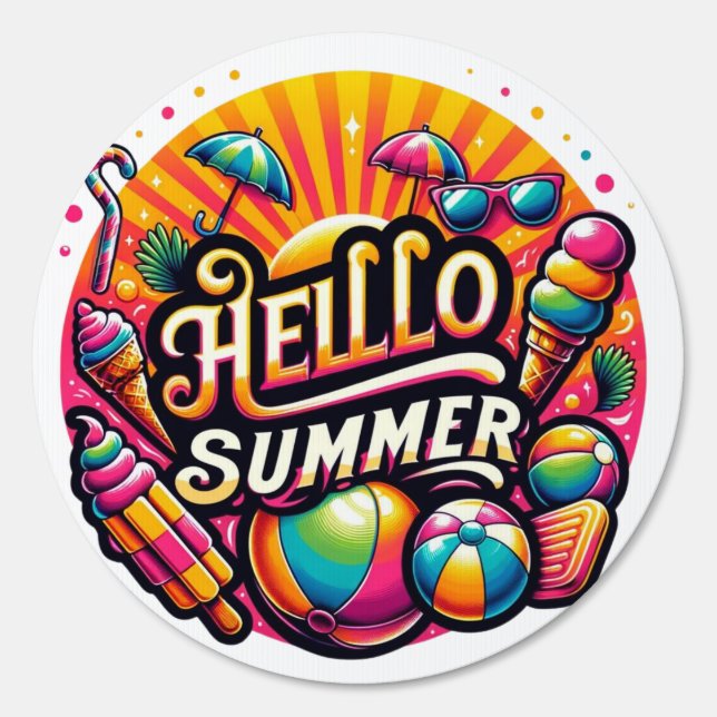Hello Summer Vibrant outdoor Sign (Front)