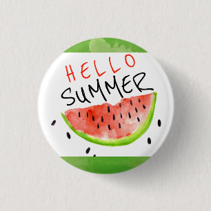 Hello Summer Watermelon - Cute Summer Accessory Button