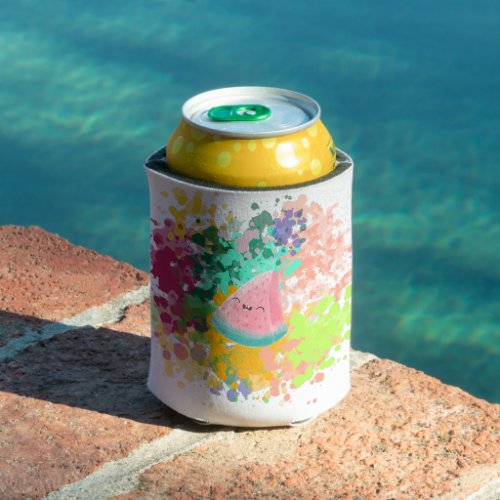 Hello Summer Watermelon Happy Fruit  Can Cooler