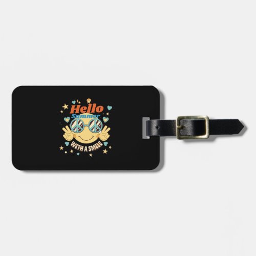 Hello summer with a smille luggage tag