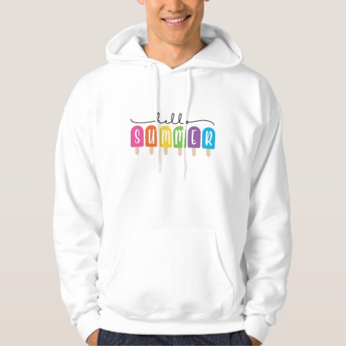Hello Summer with Colorful Text  Hoodie