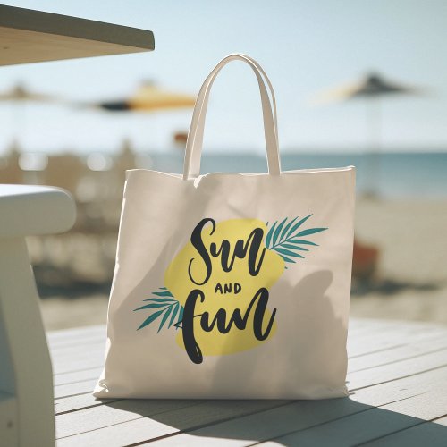 Hello Summer with Flamingo Tropical Tote Bag