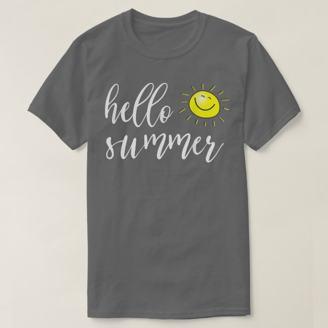 Hello Summer with happy sun for summer vacation &  T-Shirt (Design Front)