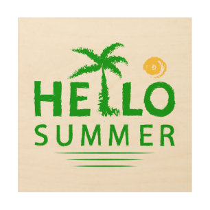 Hello Summer Wood Wall Art