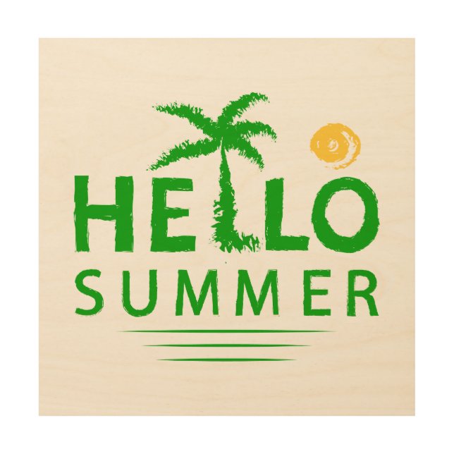 Hello Summer Wood Wall Art (Front)