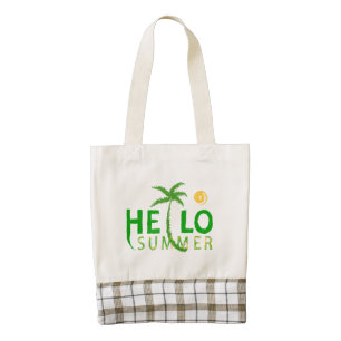 Hello Summer Zazzle HEART Tote Bag