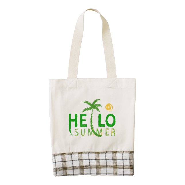 Hello Summer Zazzle HEART Tote Bag (Front)