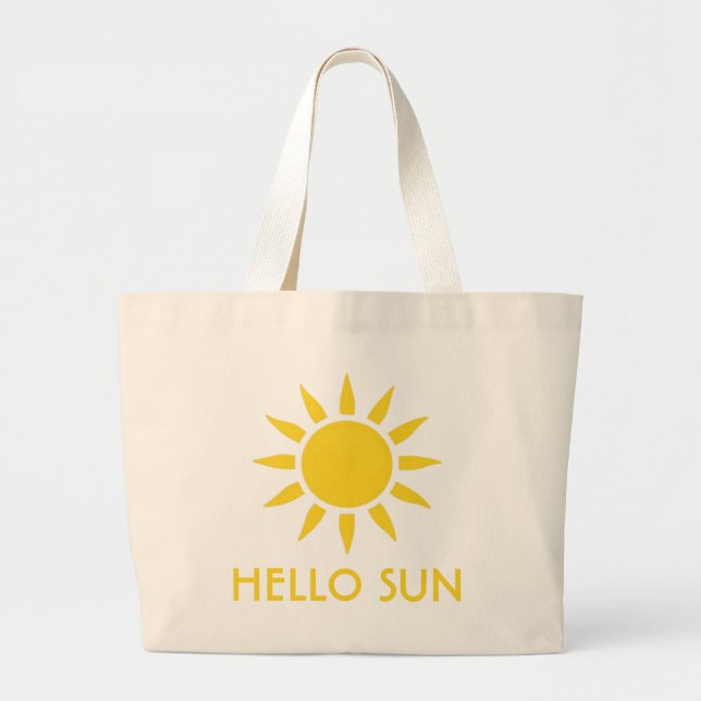 Hello Sun Large Tote Bag (Front)