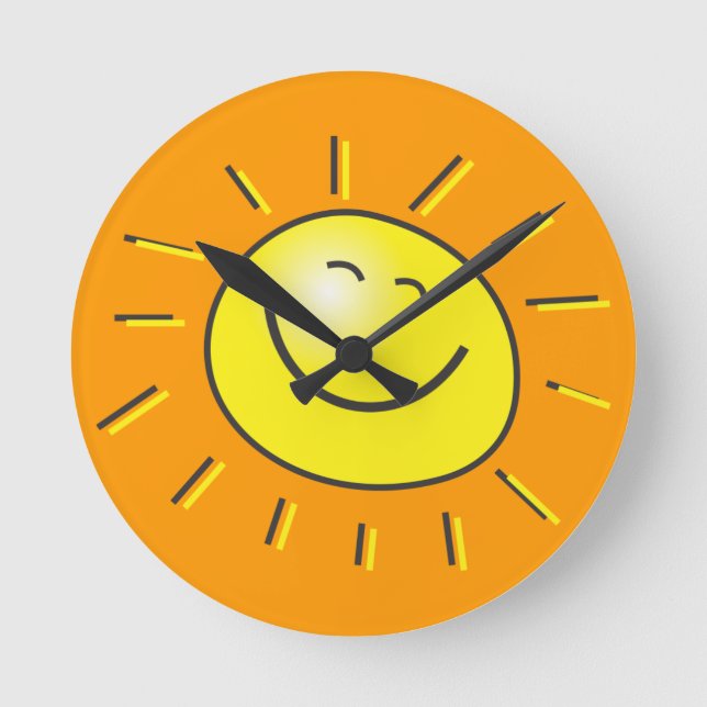 Hello Sun Round Clock (Front)